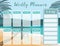 Weekly planner start on Sunday with beach,sea,to do list that use for vertical digital and printable A4 A5 size
