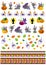 Weekly planner stickers for Halloween days. Cute cartoon black cat kitten in different poses and pumpkins