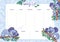 Weekly and daily planner template. Organizer and schedule with notes. Koalas and eucalyptus