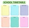 Weekly school timetable theme 1