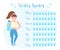 Weekly water tracker, girl with bottle of water, stay hydrated concept, vector