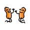 weenie meat character color icon vector illustration