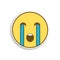 weeping colored emoji sticker icon. Element of emoji for mobile concept and web apps illustration