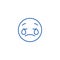 Weeping emoji emoji line icon concept. Weeping emoji emoji flat  vector symbol, sign, outline illustration.