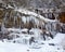 Weeping wall in Smoky Mountains covered in ice