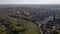 Weesp small city in North holland, The Netherlands, city view along the water aerial drone footage.