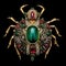 Weevil Bug Brooch With Gold And Gemstones In Qajar Art Style