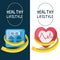 Weighing mashine, heartbeat and measuring to carry healthy lifestyle