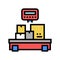 weight control boxes logistics color icon vector illustration