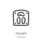 weight icon vector from pregnancy collection. Thin line weight outline icon vector illustration. Outline, thin line weight icon