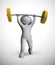 Weight lifting in the gym getting exercise and a strong body - 3d illustration
