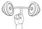 Weight Lifting Hand Finger Holding Barbell Concept