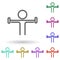 Weight lifting multi color icon. Simple thin line, outline vector of health icons for ui and ux, website or mobile application