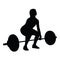 Weight lifting woman vector silhouette