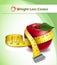 Weight loss background with apple and tape measure