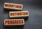 Weight loss motivation progress words on wooden blocks with copyspace. Successful diet healthy food weightloss concept