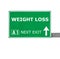 WEIGHT LOSS road sign isolated on white