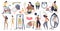 Weight loss set with fit body or shape control collection tiny person concept