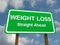 Weight loss straight ahead sign