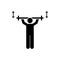 Weight man dumbbell gym with arrow pictogram