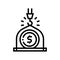 weight of money wealth line icon vector illustration