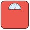 Weight scale icon, healthy diet body symbol, loss calorie measure vector illustration