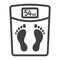 Weight scale line icon, fitness and sport