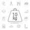 Weight symbol 10 kilograms icon. Detailed set of measuring instruments icons. Premium graphic design. One of the collection icons