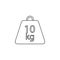 Weight symbol 10 kilograms icon. Element of measuring instruments for mobile concept and web apps. Thin line icon for website desi