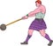 Weight Throw Highland Games Athlete Drawing