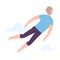 Weightless Man Floating in the Air Dreaming Vector Illustration