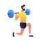 Weightlifter with barbell vector illustration.