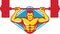 Weightlifter Bodybuilder Lifting Weights Retro