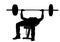 Weightlifter in gym silhouette. Bodybuilder in training.