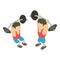 Weightlifter icon, isometric style