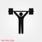 Weightlifter icon  sign symbol for design