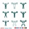 Weightlifter icon  sign symbol for design