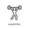 Weightlifter icon. Trendy modern flat linear vector Weightlifter