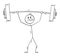 Weightlifter Lifting Barbell , Vector Cartoon Stick Figure Illustration