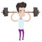 Weightlifter lifting barbell vector illustration.