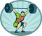 Weightlifter lifting heavy weights