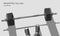 Weightlifter men feet and barbell top view grayscale