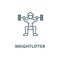 Weightlifter  vector line icon, linear concept, outline sign, symbol