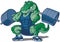 Weightlifting Alligator Mascot Cartoon Illustration