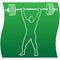 Weightlifting, dumbbell training icon of a set