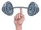 Weightlifting Hand Finger Holding Barbell Concept