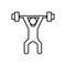 Weightlifting icon. Element of Sport for mobile concept and web apps icon. Outline, thin line icon for website design and