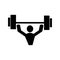 Weightlifting icon. Weightlifter with barbell. isolated vector silhouette. Strong man icon