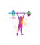 Weightlifting logo design. Colorful sport background.
