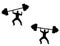 Weightlifting Muscle Man Silhouettes